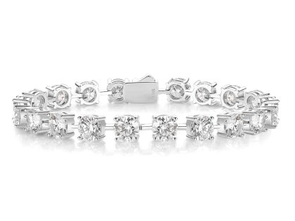 Moissanite bracelet with 20 brilliant cut 1 carat stones set in pure sterling silver.