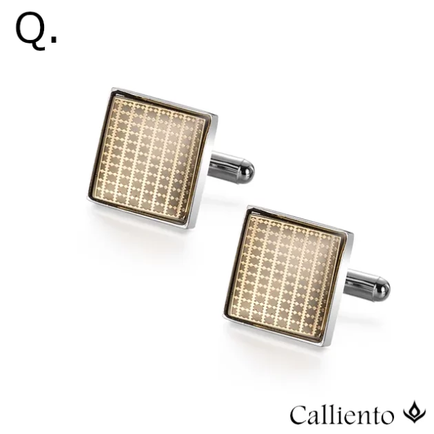 Acrylic Cufflinks Square set in Copper. Silver or Gold Plate