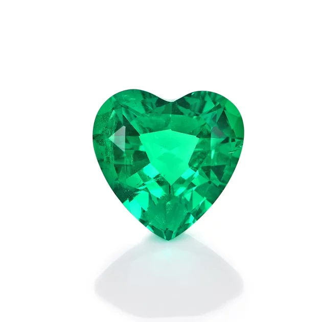 Loose Emerald Gemstone. Heart shape in various sizes