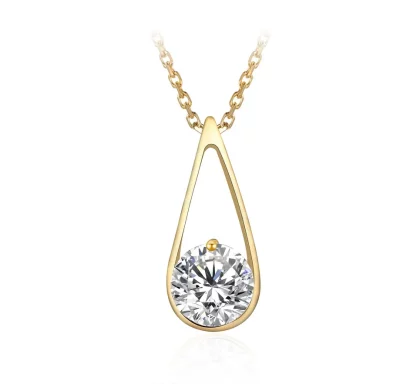 Moissanite Necklace set in Gold.