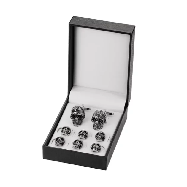 Vintage Cufflinks Skull set in Sterling Silver.