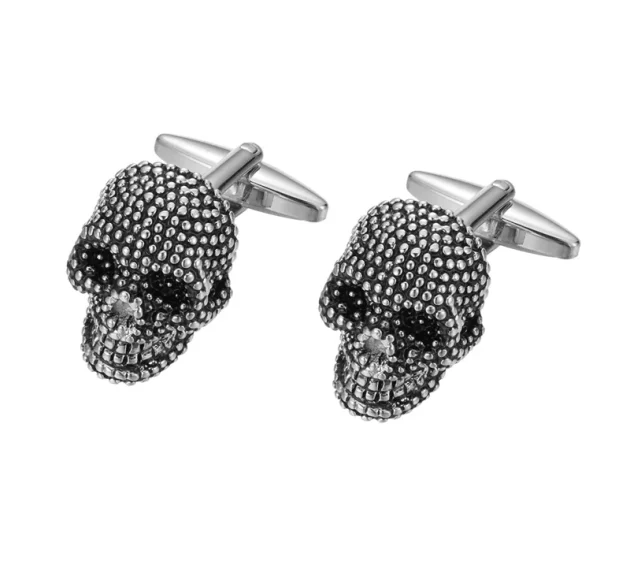 Vintage Cufflinks Skull set in Sterling Silver.