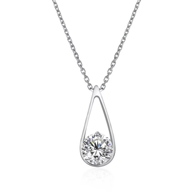 Moissanite Necklace set in Gold.
