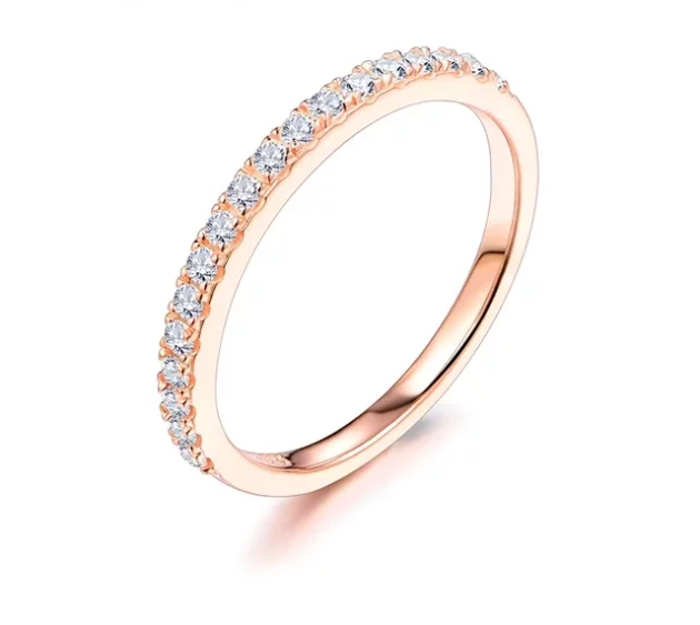 Moissanite Ring Elegant Constellation in Sterling Silver with Yellow or Rose Gold plate