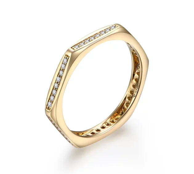 Moissanite Ring Enchanting Constellation in Pure Gold
