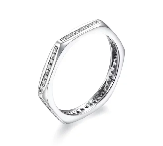 Moissanite Ring Enchanting Constellation in Pure Gold