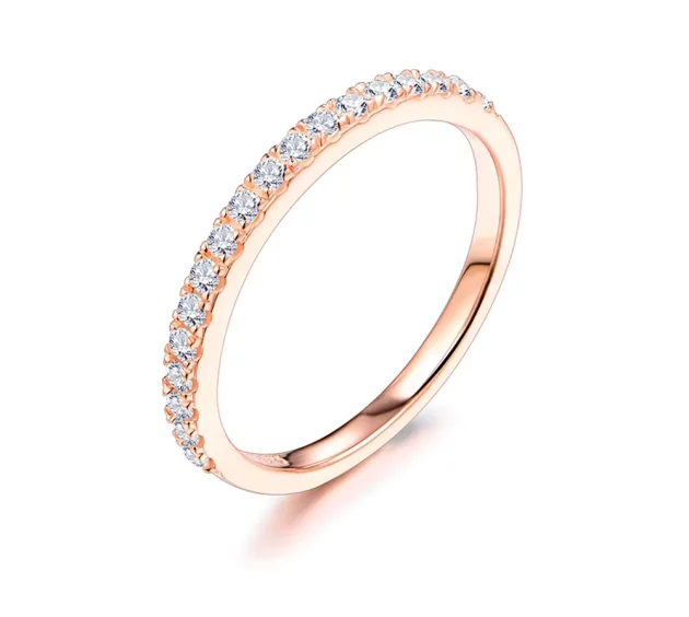 Moissanite Ring Elegant Constellation in Sterling Silver with Yellow or Rose Gold plate