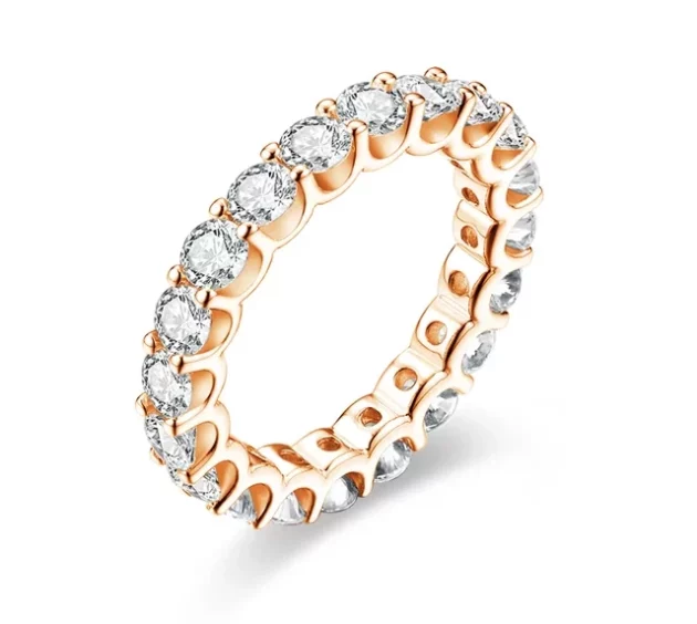 Moissanite Ring Elegant Constellation in Sterling Silver with Yellow, White, or Rose Gold plate