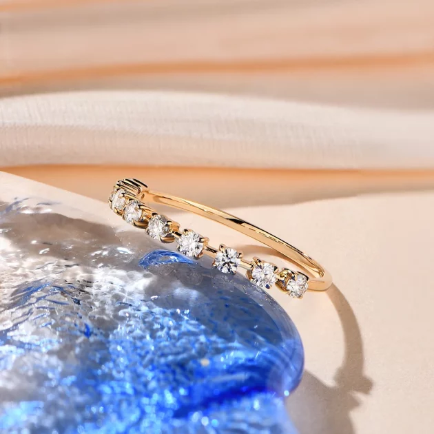 Moissanite Ring Wedding or Engagement Constellation in 14K Gold.