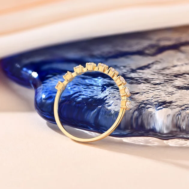 Moissanite Ring Wedding or Engagement Constellation in 14K Gold.