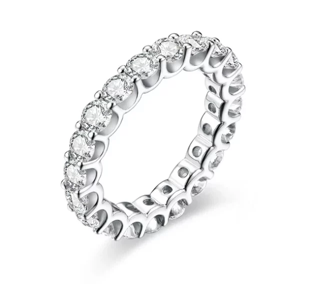 Moissanite Ring Elegant Constellation in Sterling Silver with Yellow, White, or Rose Gold plate