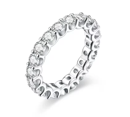 Moissanite Ring Elegant Constellation in Sterling Silver with Yellow, White, or Rose Gold plate