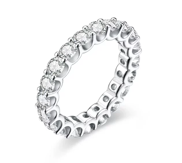 Moissanite Ring Elegant Constellation in Sterling Silver with Yellow, White, or Rose Gold plate