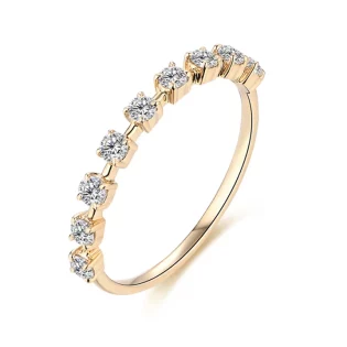 Moissanite Constellation Ring Wedding or Engagement pure 14K Gold