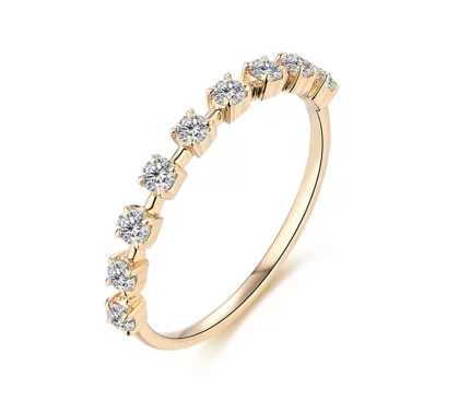 Moissanite Ring Wedding or Engagement Constellation in 14K Gold.