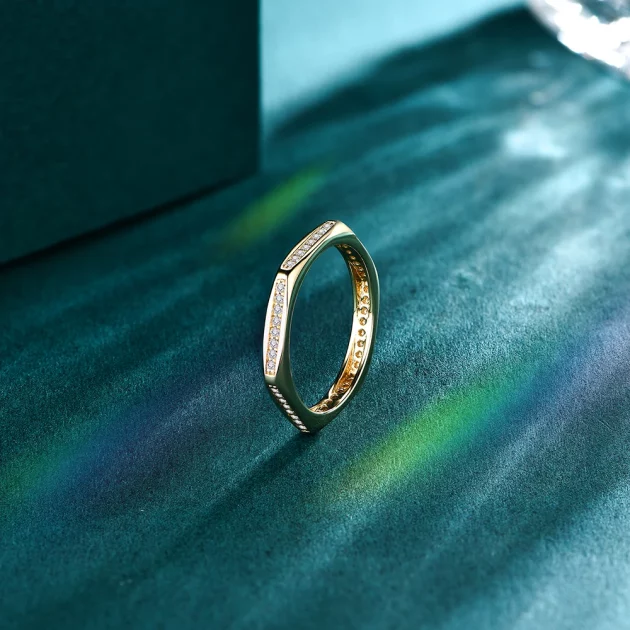 Moissanite Ring Enchanting Constellation in Pure Gold