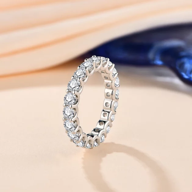 Moissanite Ring Elegant Constellation in Sterling Silver with Yellow, White, or Rose Gold plate