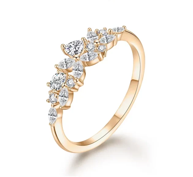 Enchanting Moissanite Constellation Ring in Pure Gold