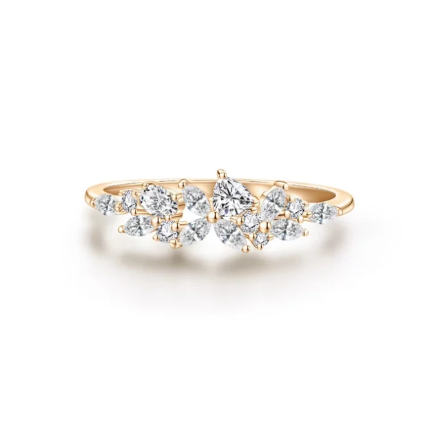Enchanting Moissanite Constellation Ring in Pure Gold