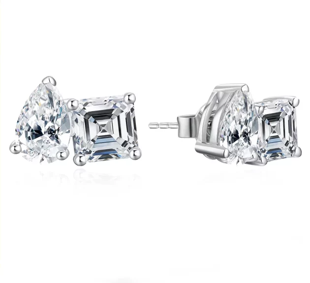 Moissanite Earrings Exquisite in Pure Gold