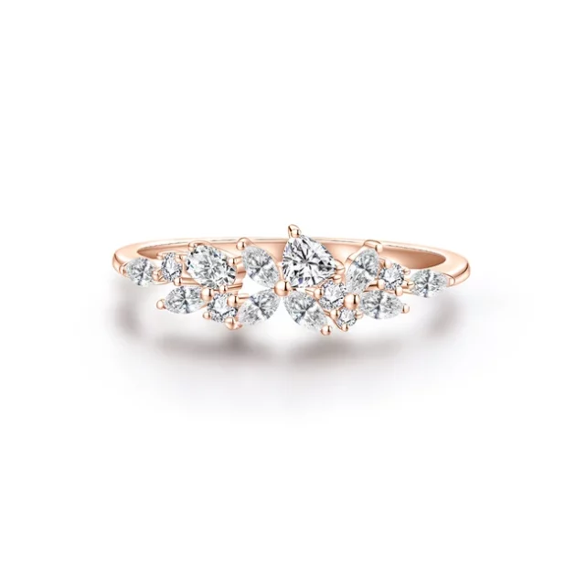 Enchanting Moissanite Constellation Ring in Pure Gold