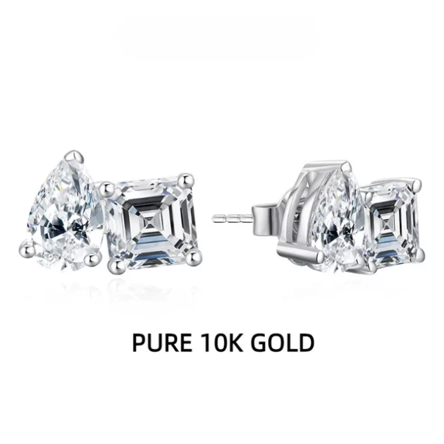 Moissanite Earrings Exquisite in Pure Gold