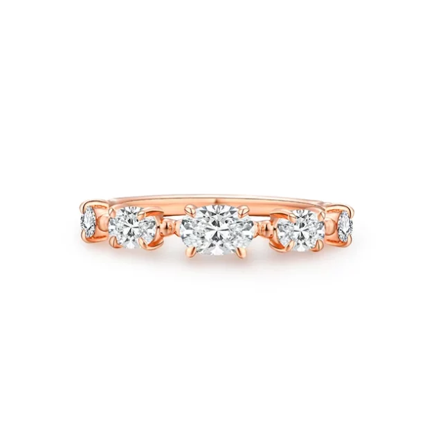 Captivating Oval Cut Moissanite Ring in Pure Rose Gold