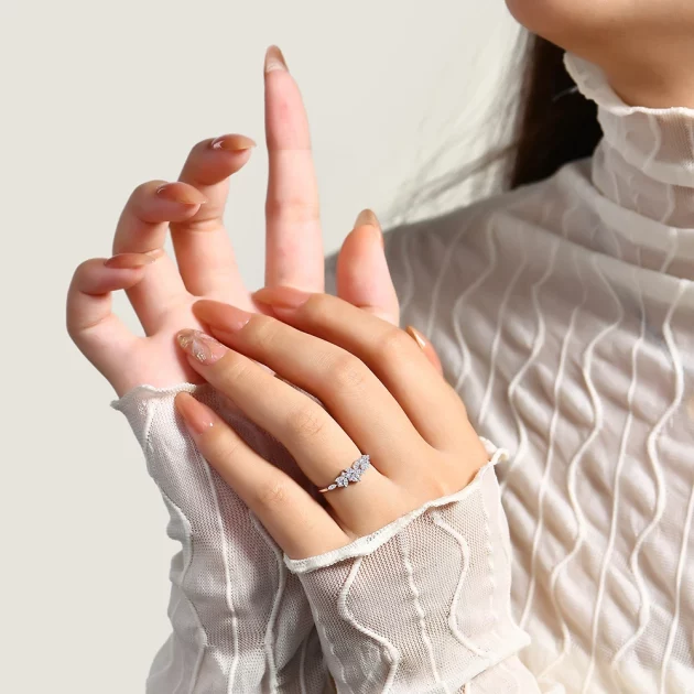 Enchanting Moissanite Constellation Ring in Pure Gold