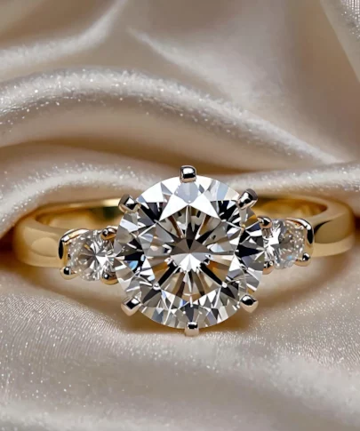 Moissanite 2 Carat Ring set in 18 Carat Gold